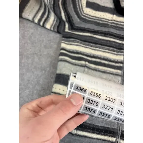 VTG Susan Bristol Hand Embroidered Wool Cardigan Womens M Striped Neutral Cozy - Picture 8 of 9